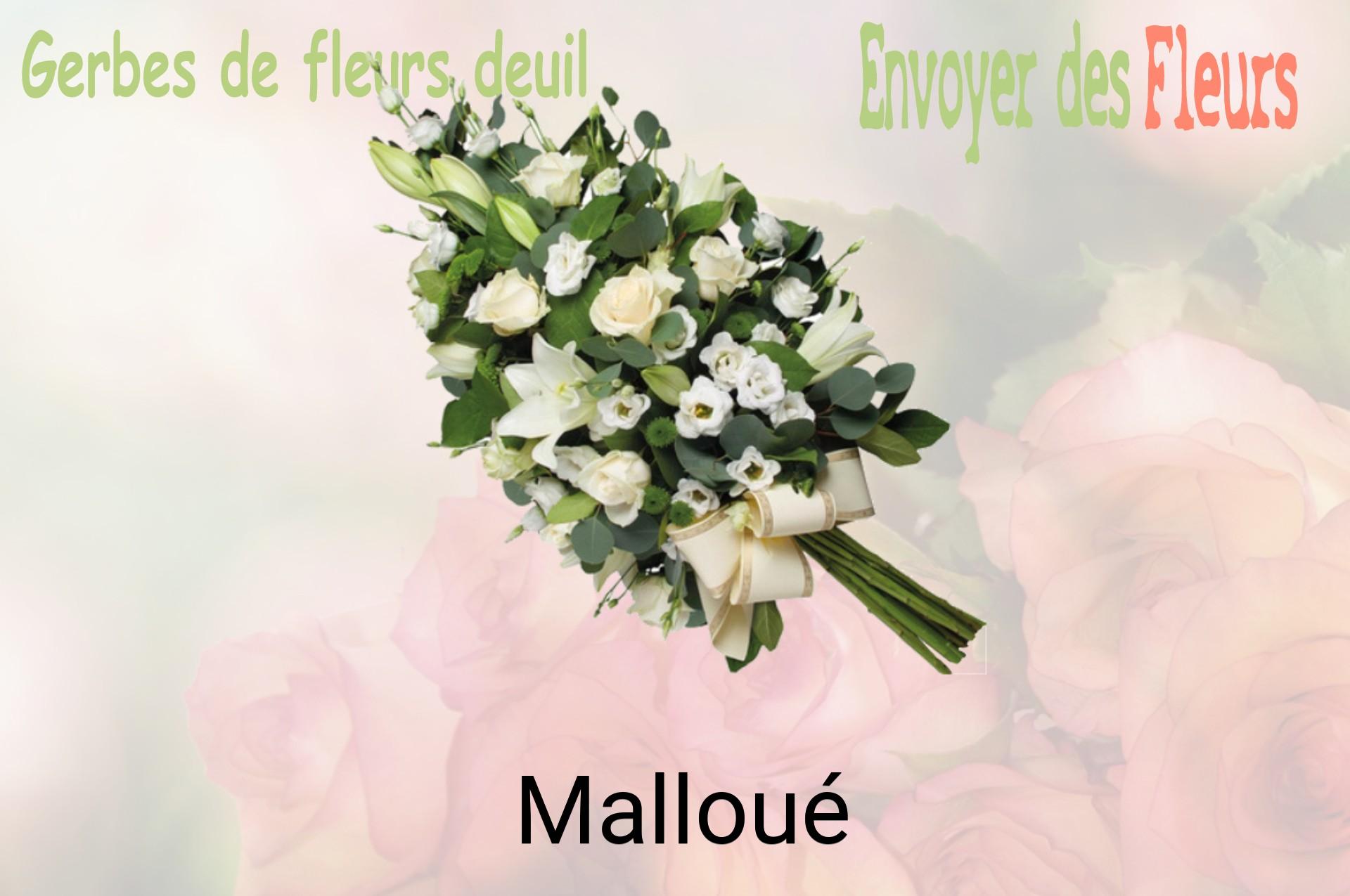 Gerbe de fleurs de deuil livrée à Malloué